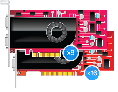 x16 and x18 PCIe Cards Icon
