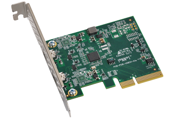 Allegro USB-C PCIe Card with ports shown.