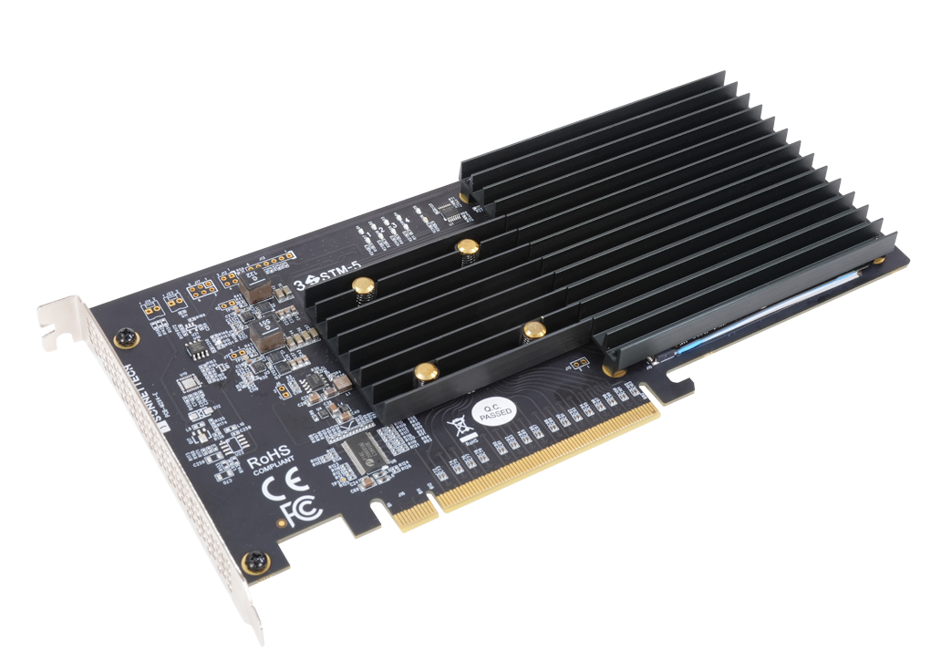 Sonnet M.2 4x4 PCIe Card (Silent) with attached heatsink.