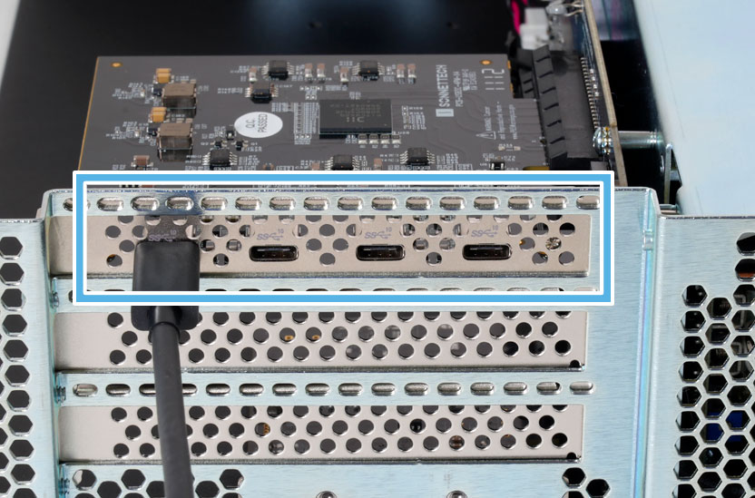 Allegro USB-C 4-Port PCIe Card Ports