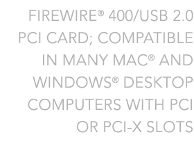 FireWire 400/USB 2.0 PCI Express Card for Mac & Windows
