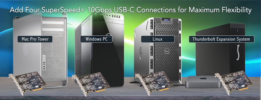 Computers with Allegro USB-C 4port PCIe Cards