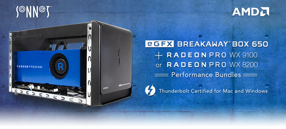 eGFX Breakaway Box 650 Radeon Pro Cards Bundles