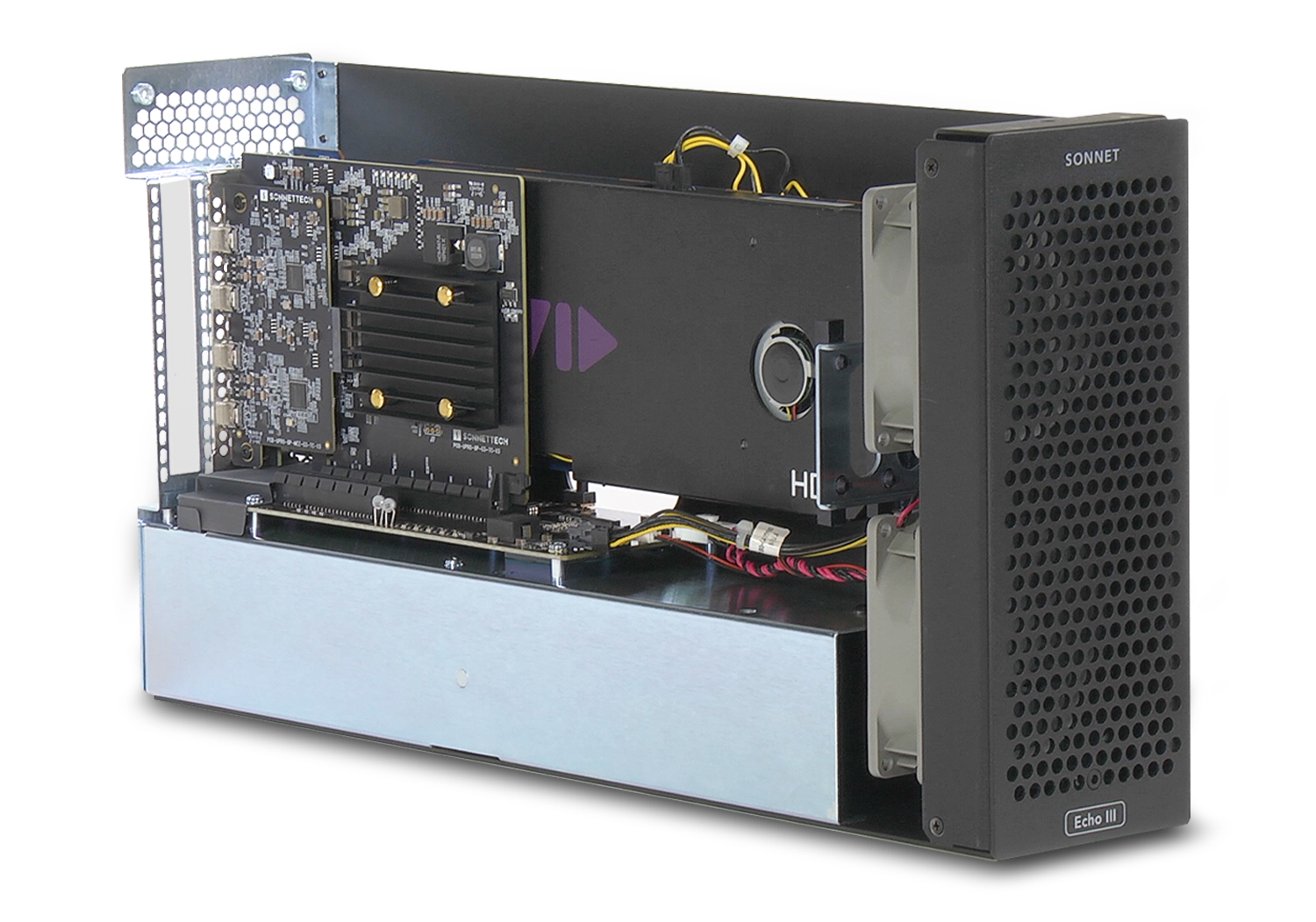 Allegro Pro card installed in a Sonnet Echo III Thunderbolt Expansion System.