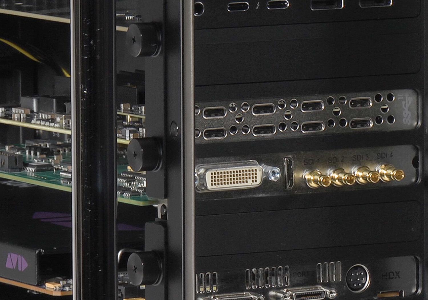 Allegro Pro card installed in a Mac Pro.