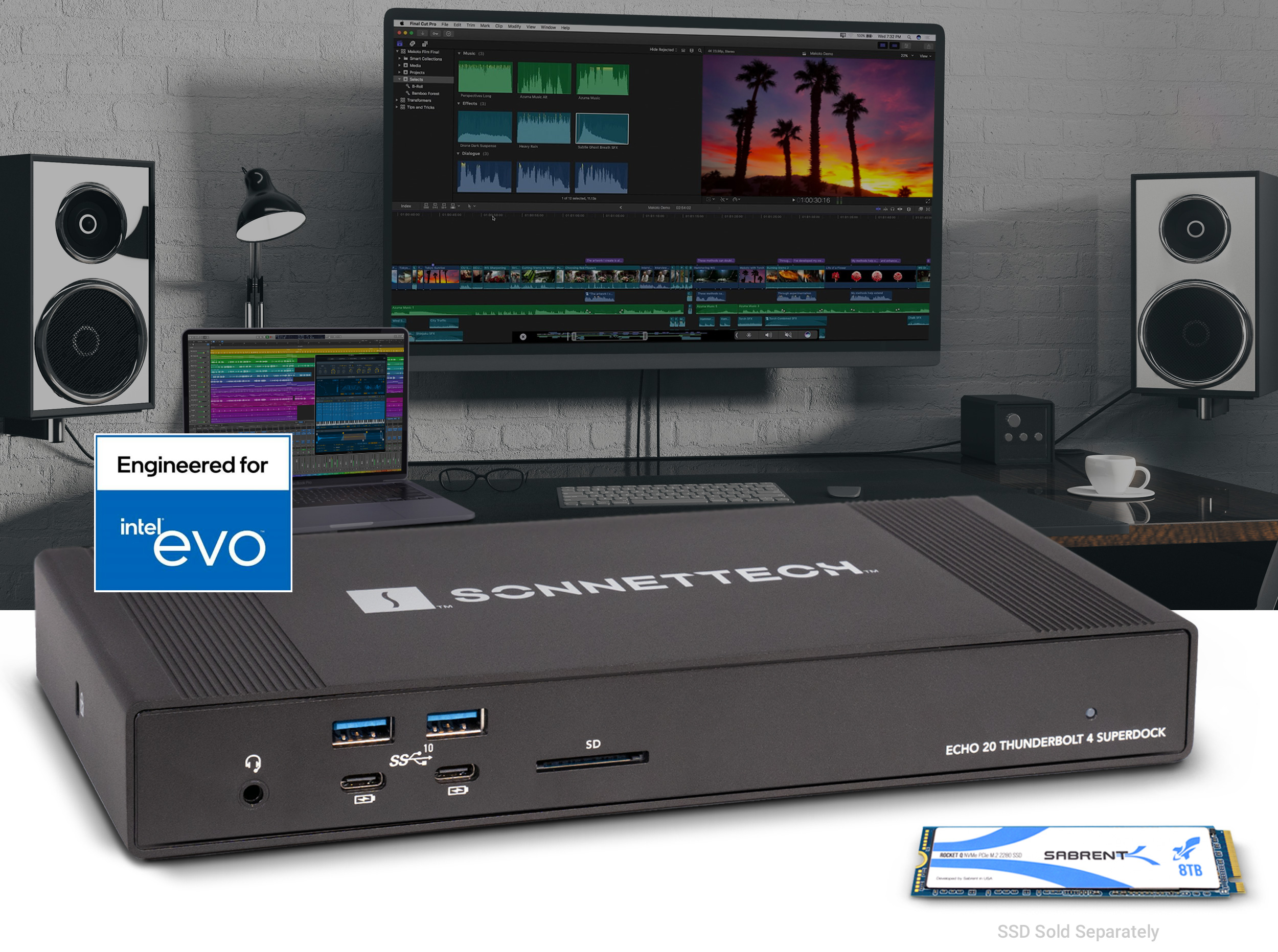 Echo 11 Thunderbolt 4 Dock - Video Editing Setup