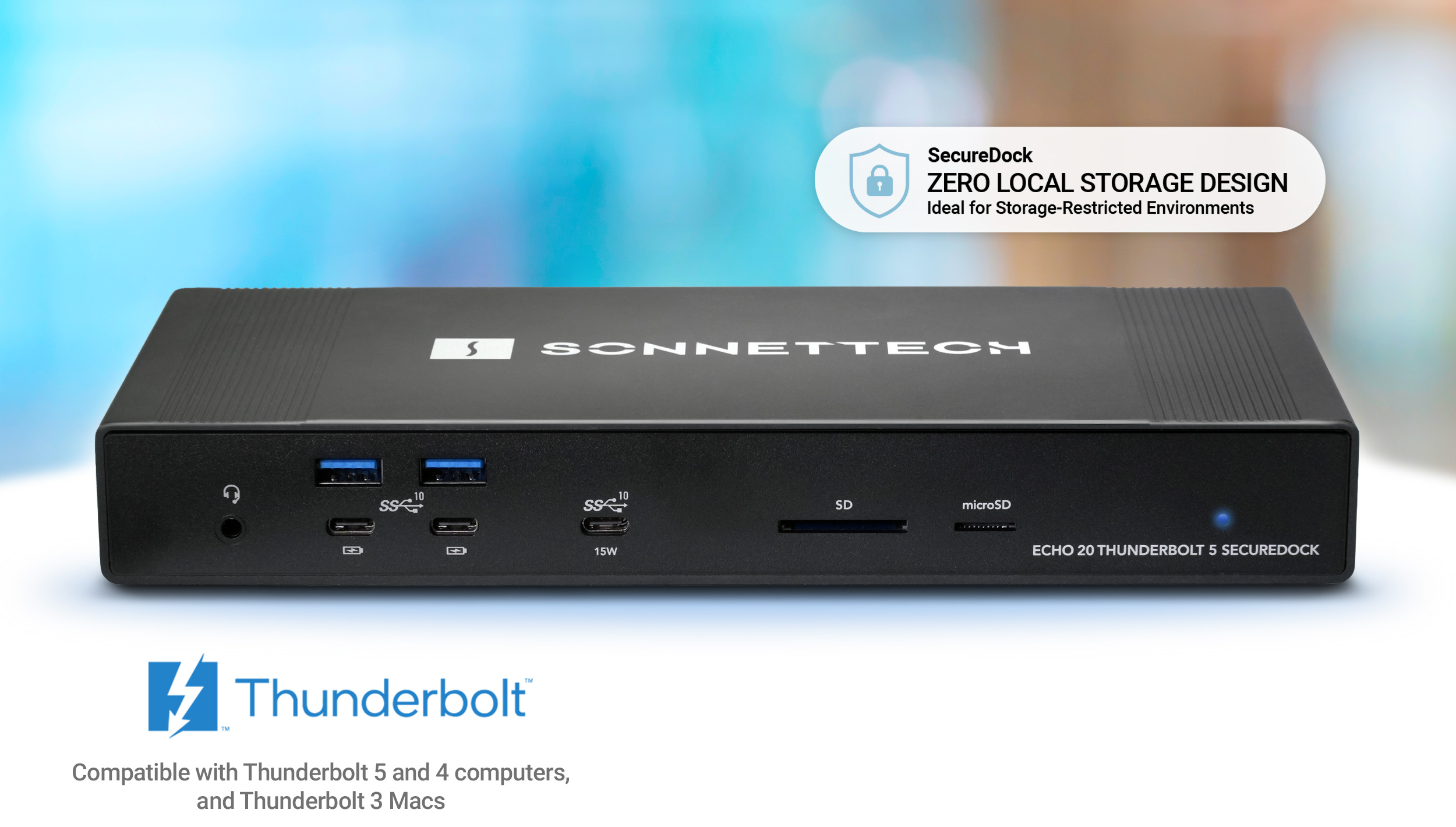 Front view of Echo 20 Thunderbolt 5 SecureDock.