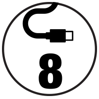 8 USB-C cables icon.