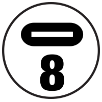 8 USB-C ports icon.