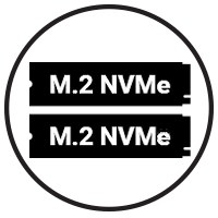 Two High Performance M.2 NVMe SSD Sockets Icon