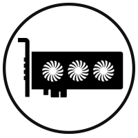 Triple wide GPU card icon.