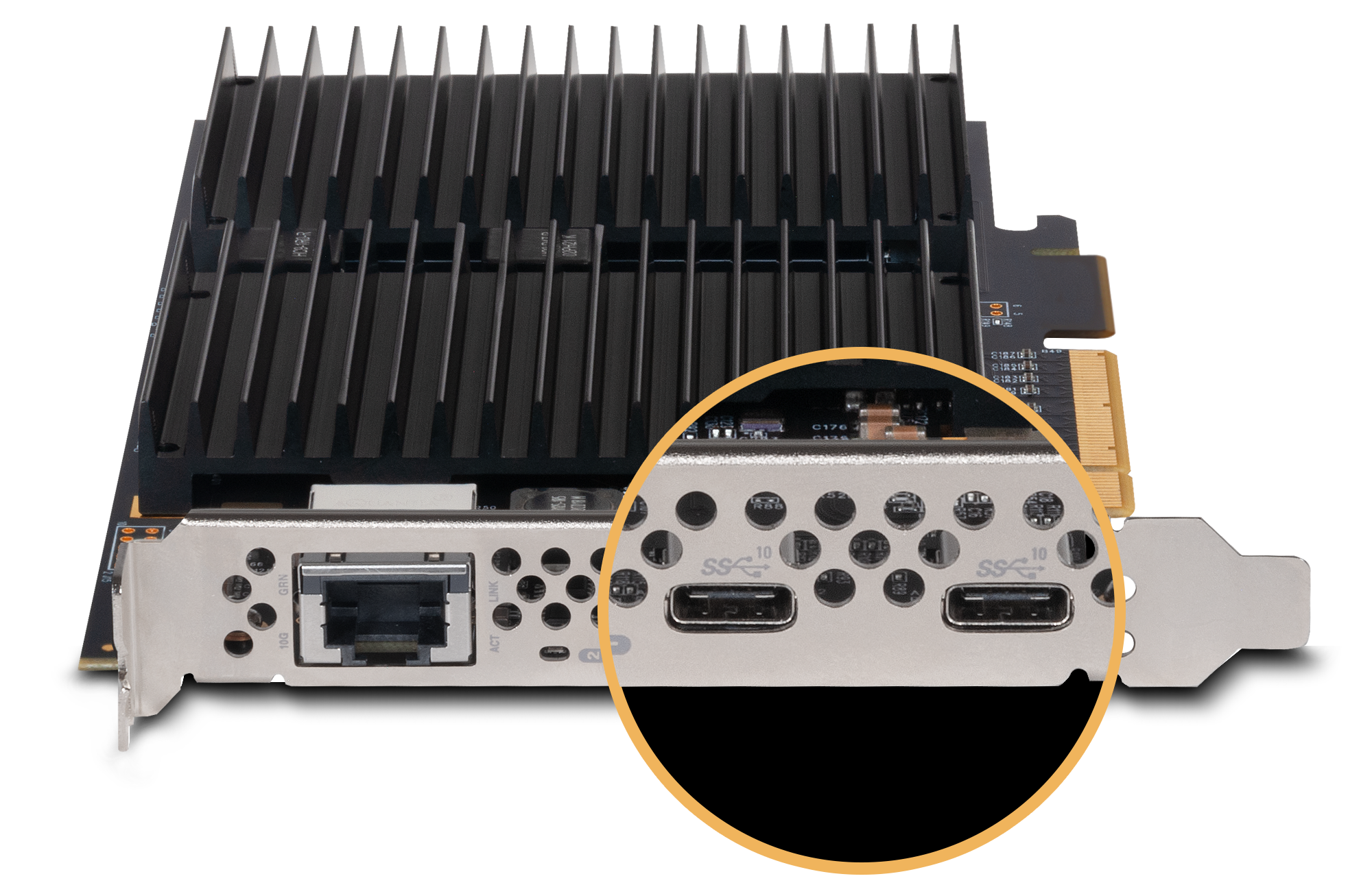McFiver PCIe Card USB-C Ports