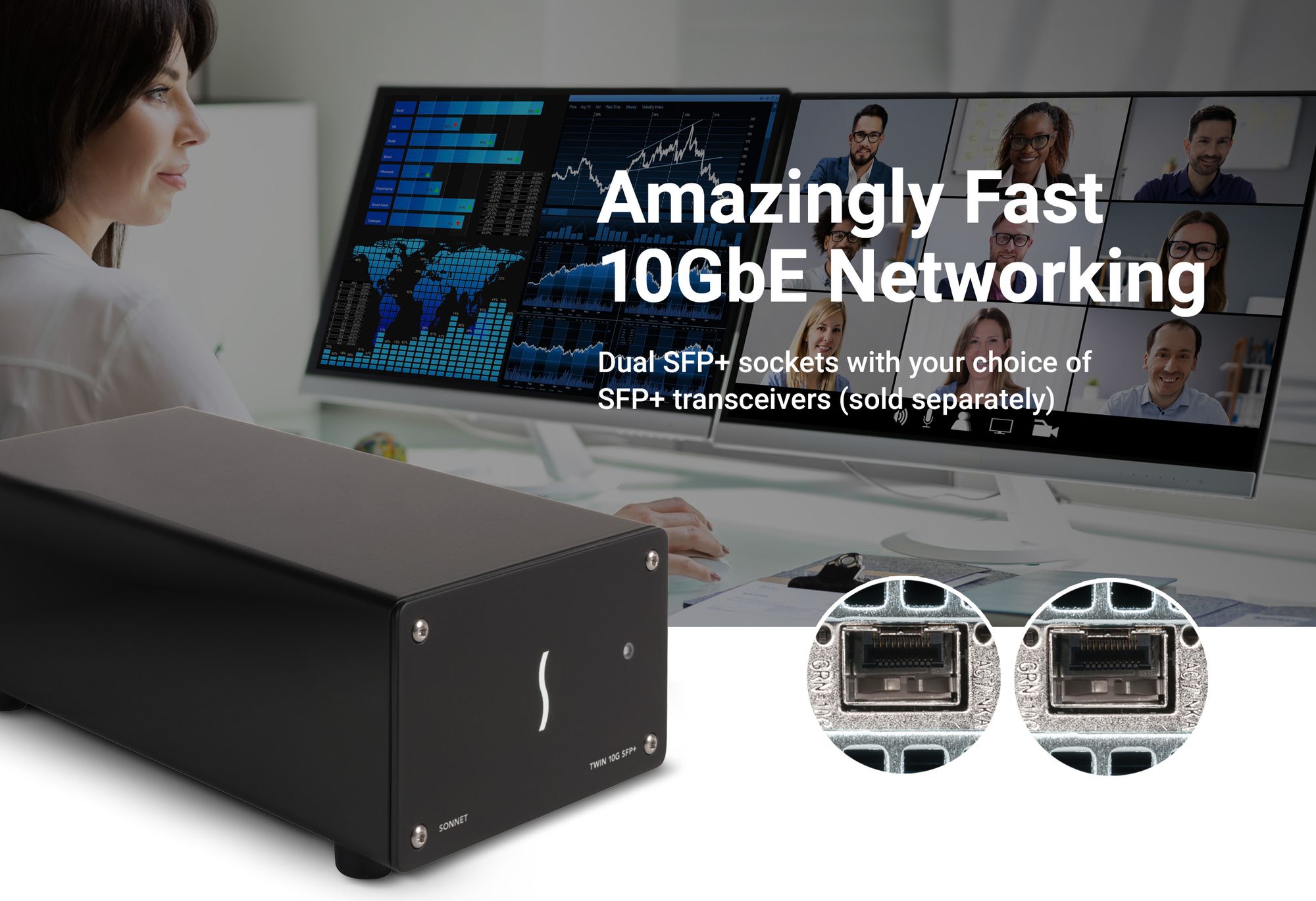 Twin10G SFP+ (10GbE Dual-Port 10 Gigabit Ethernet Thunderbolt Adapter ...