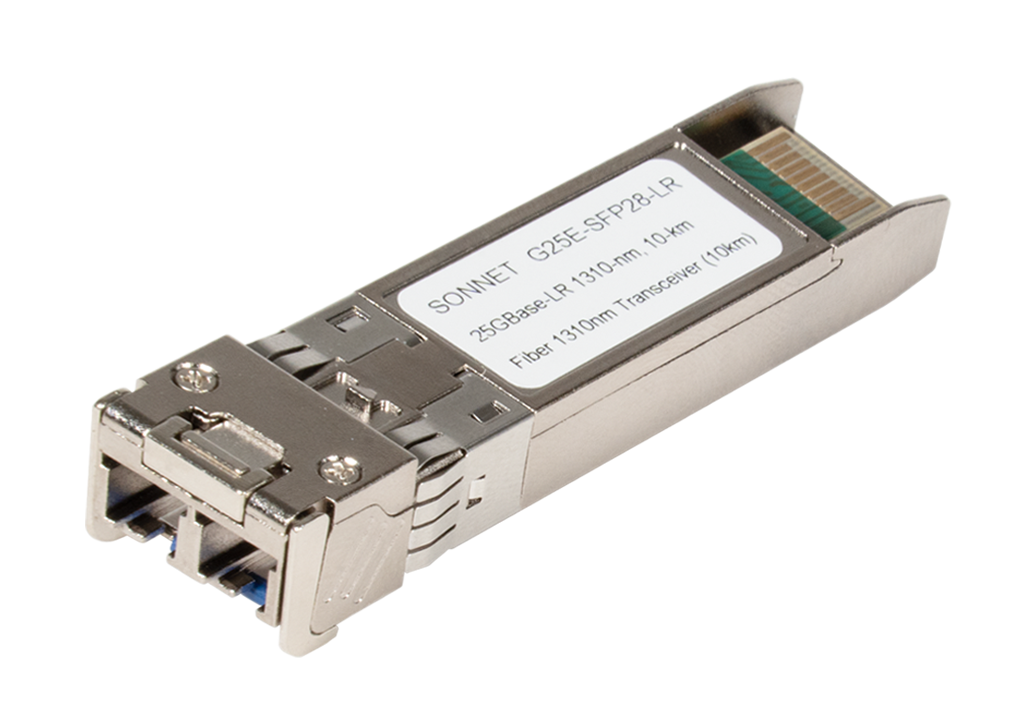 SFP28 transceiver module for networking products.
