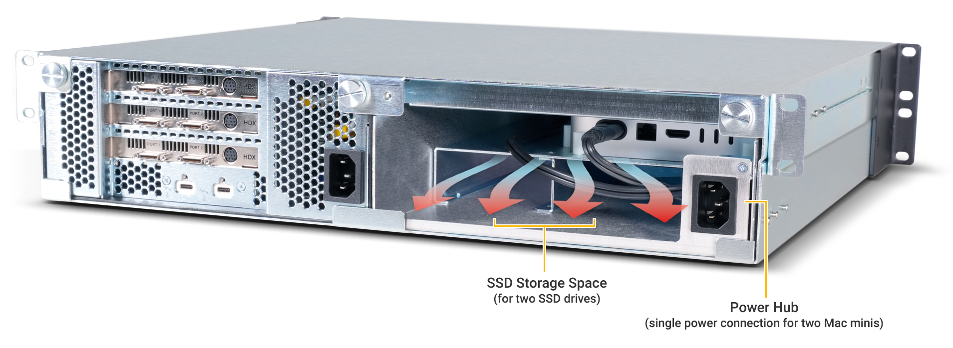 Rear view of xMac mini (2024+) enclosure.