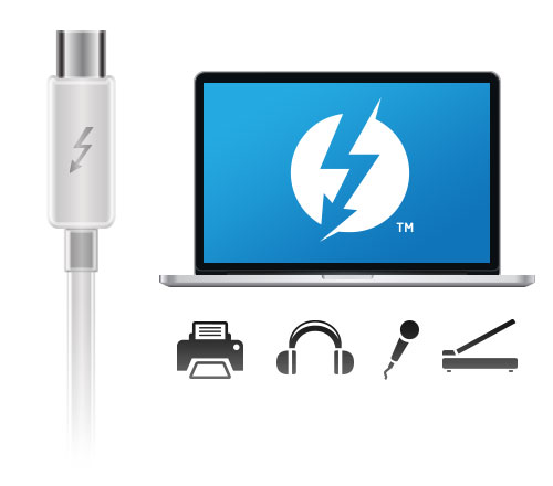 MacBook Pro with Thunderbolt Cable and Peripherals