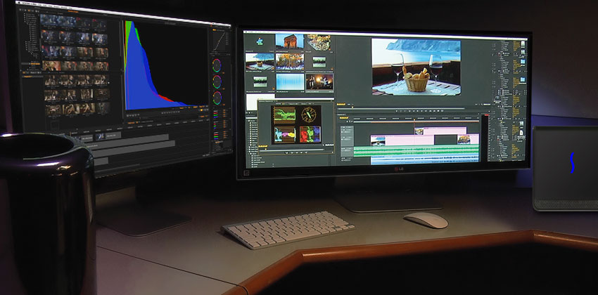 eGFX Breakaway Box with Mac Pro In Video Editing Studio